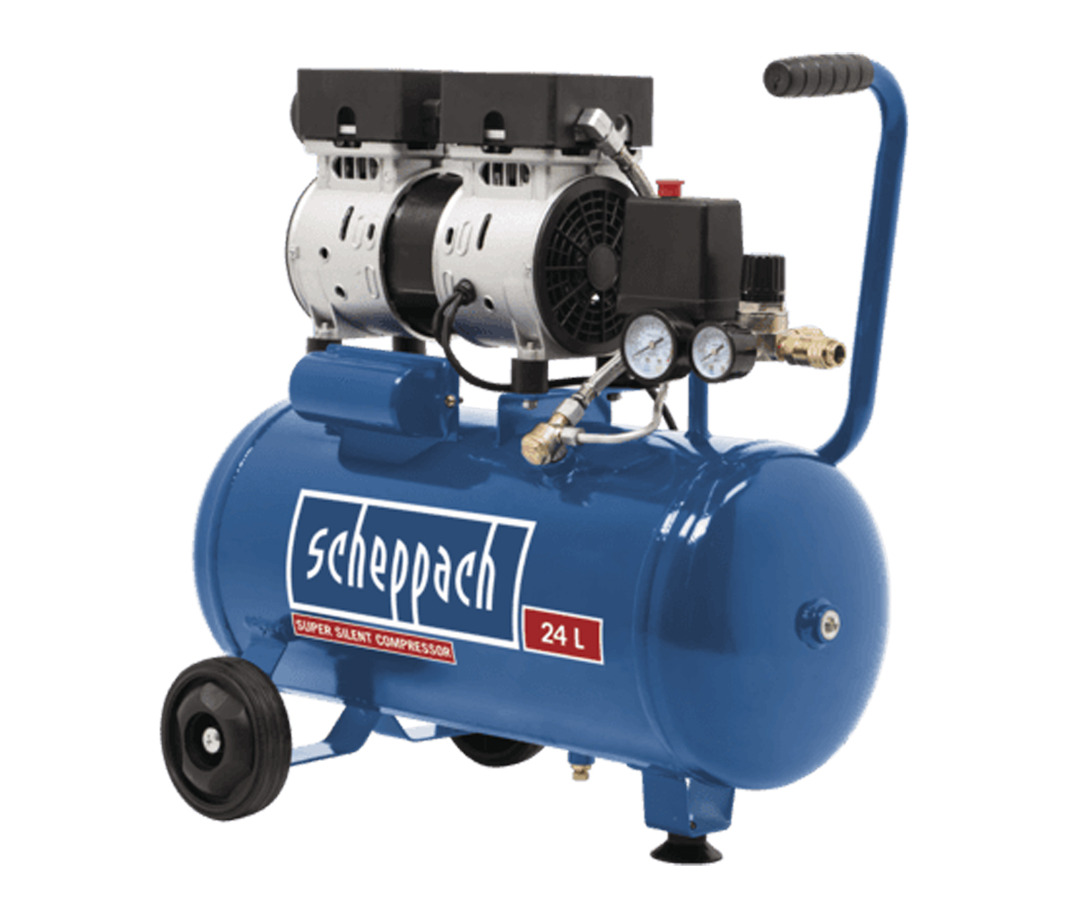 Oilfree compressor HC25Si, silent, Scheppach