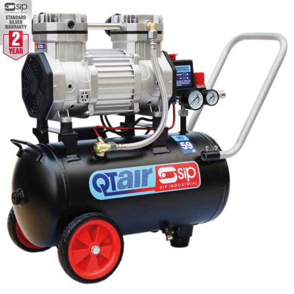 SIP  05491 QT DD 1.5hp 24ltr Ultra Low Noise Oil Free Compressor 230volt